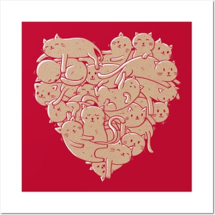 I Love Cats Heart Posters and Art